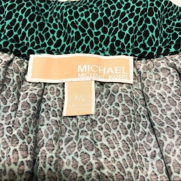 Michael Kors Green Scoop Neck Giraffe Animal - Picture 3 of 4